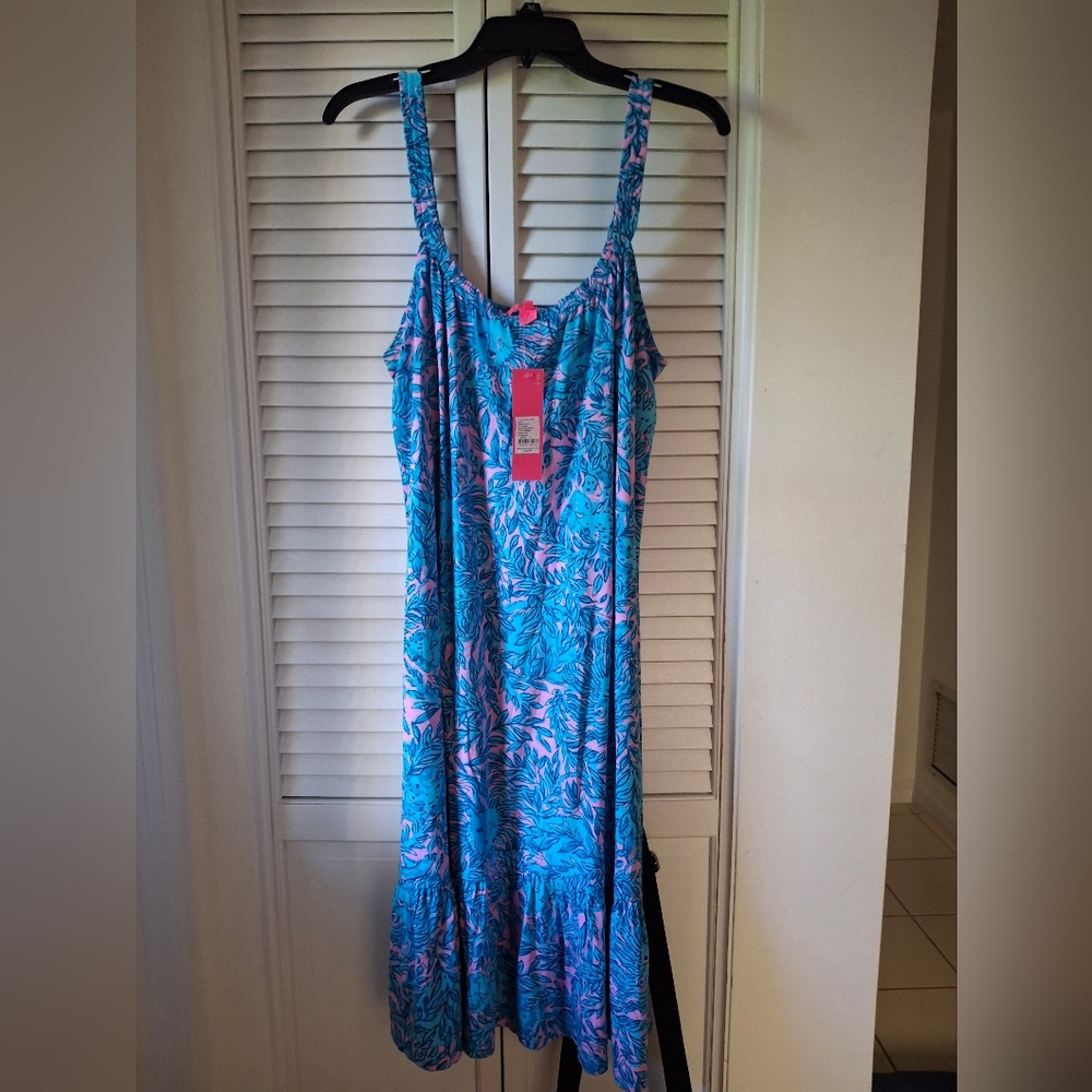 Lilly Pulitzer Vibrant Blue and Pink Top - Picture 2 of 5